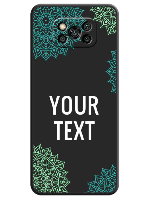 Custom Your Name with Floral Design on Space Black Custom Soft Matte Back Cover - Poco X3 Pro