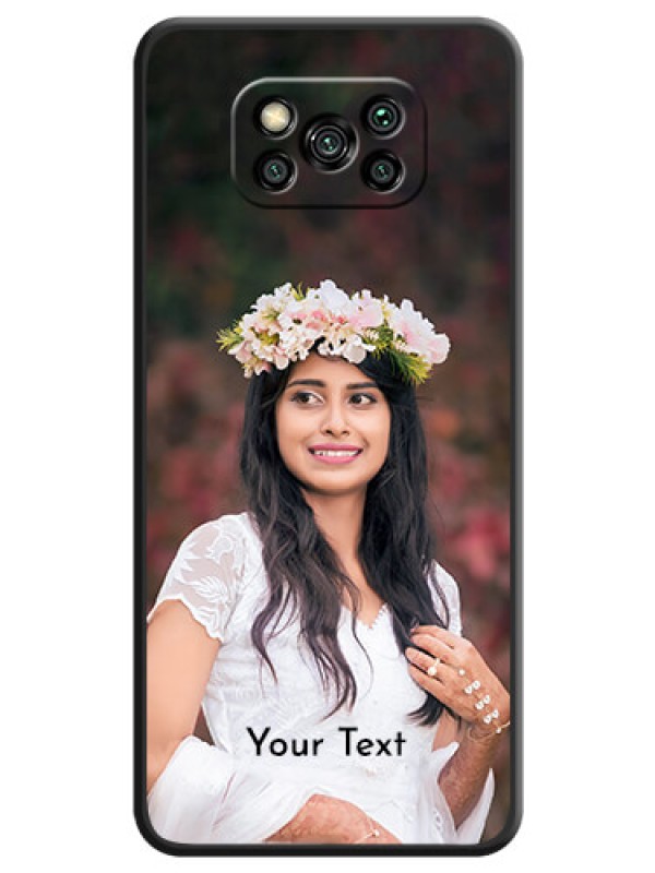 Custom Full Single Pic Upload With Text On Space Black Personalized Soft Matte Phone Covers -Poco X3 Pro