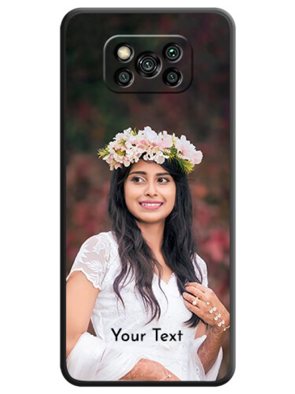 Custom Full Single Pic Upload With Text On Space Black Personalized Soft Matte Phone Covers -Poco X3