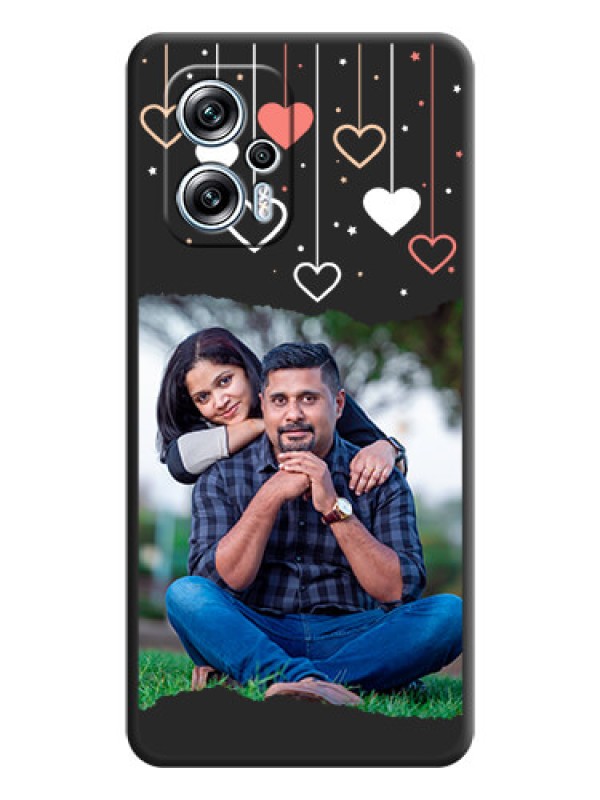 Custom Love Hangings with Splash Wave Picture on Space Black Custom Soft Matte Phone Back Cover - Poco X4 Gt 5G