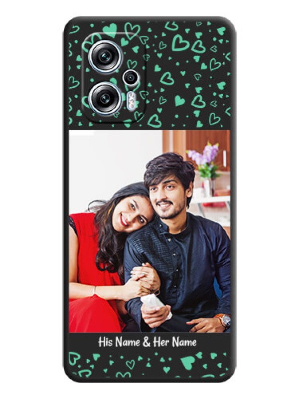 Custom Sea Green Indefinite Love Pattern on Photo on Space Black Soft Matte Mobile Cover - Poco X4 Gt 5G