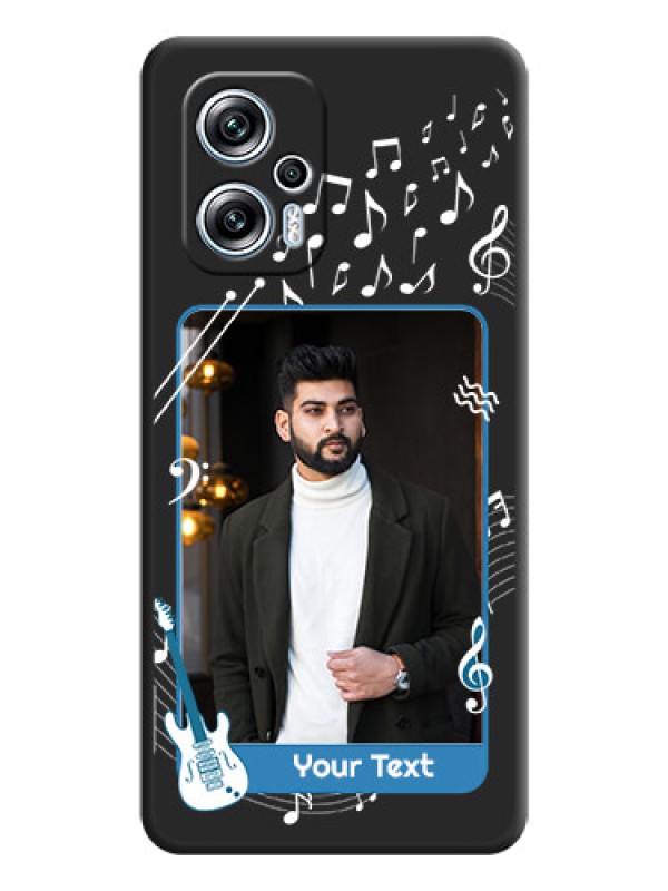 Custom Musical Theme Design with Text on Photo on Space Black Soft Matte Mobile Case - Poco X4 Gt 5G
