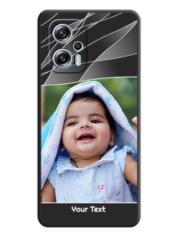Custom Mixed Wave Lines on Photo on Space Black Soft Matte Mobile Cover - Poco X4 Gt 5G
