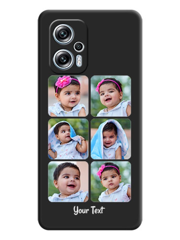 Custom Floral Art with 6 Image Holder on Photo on Space Black Soft Matte Mobile Case - Poco X4 Gt 5G