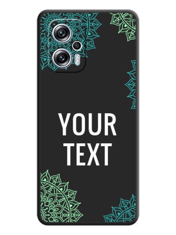 Custom Your Name with Floral Design on Space Black Custom Soft Matte Back Cover - Poco X4 Gt 5G