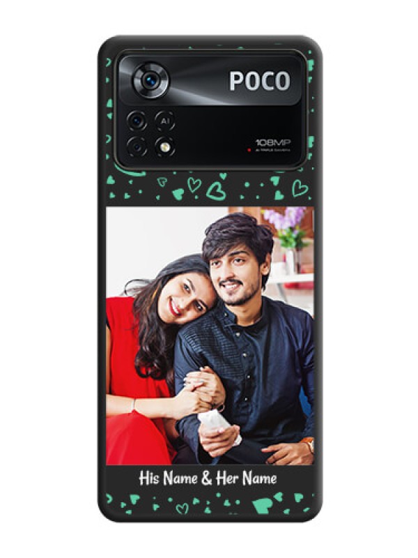 Custom Sea Green Indefinite Love Pattern on Photo on Space Black Soft Matte Mobile Cover - Poco X4 Pro 5G