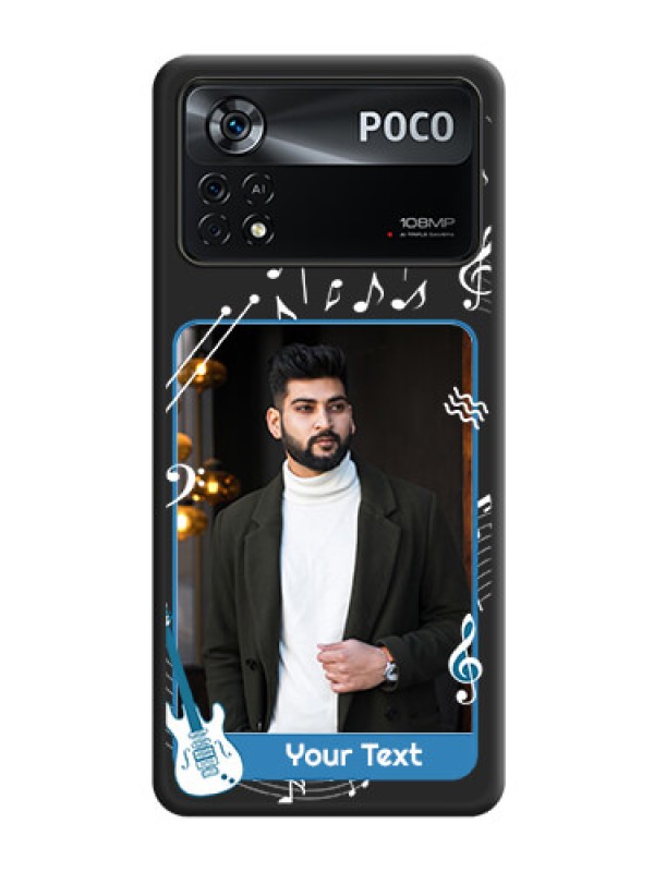Custom Musical Theme Design with Text on Photo on Space Black Soft Matte Mobile Case - Poco X4 Pro 5G