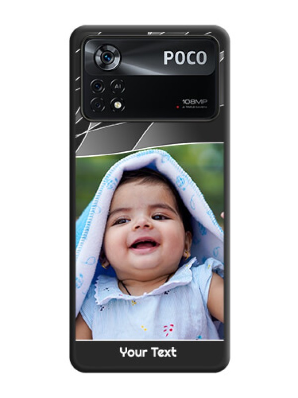 Custom Mixed Wave Lines on Photo on Space Black Soft Matte Mobile Cover - Poco X4 Pro 5G