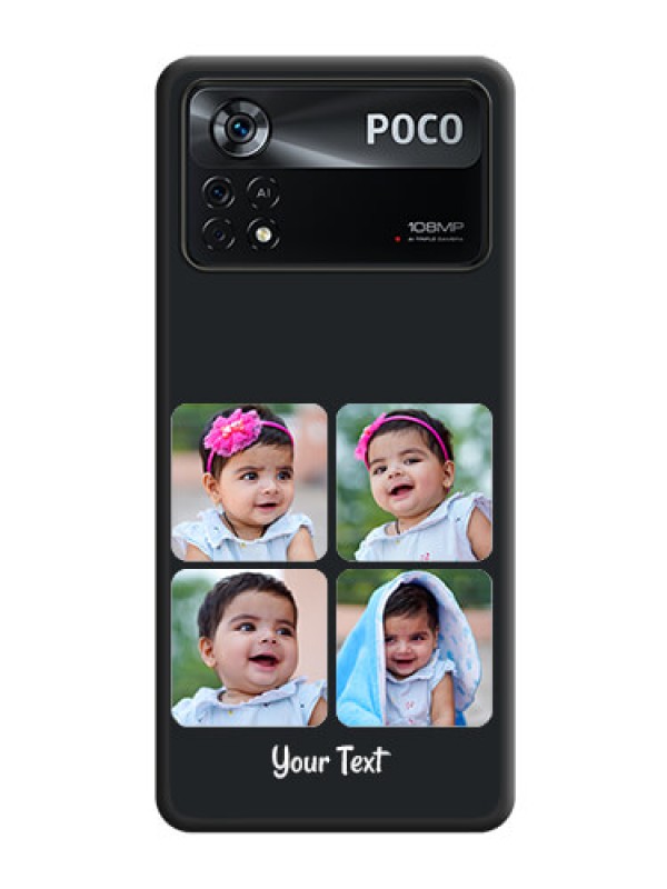 Custom Floral Art with 6 Image Holder on Photo on Space Black Soft Matte Mobile Case - Poco X4 Pro 5G