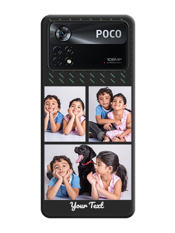 Custom Cross Dotted Pattern with 2 Image Holder  on Personalised Space Black Soft Matte Cases - Poco X4 Pro 5G