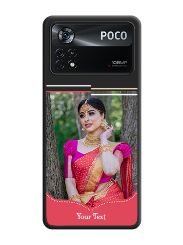 Custom Classic Plain Design with Name on Photo on Space Black Soft Matte Phone Cover - Poco X4 Pro 5G