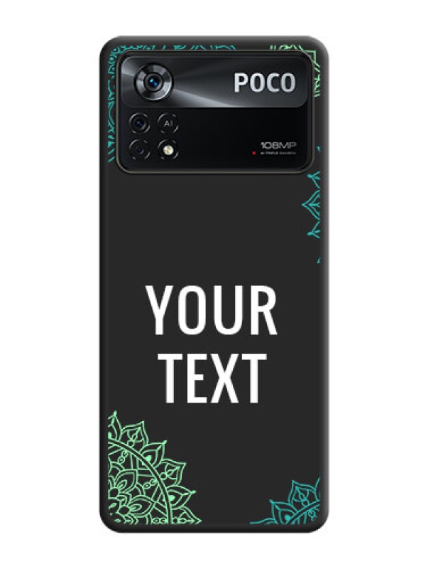 Custom Your Name with Floral Design on Space Black Custom Soft Matte Back Cover - Poco X4 Pro 5G