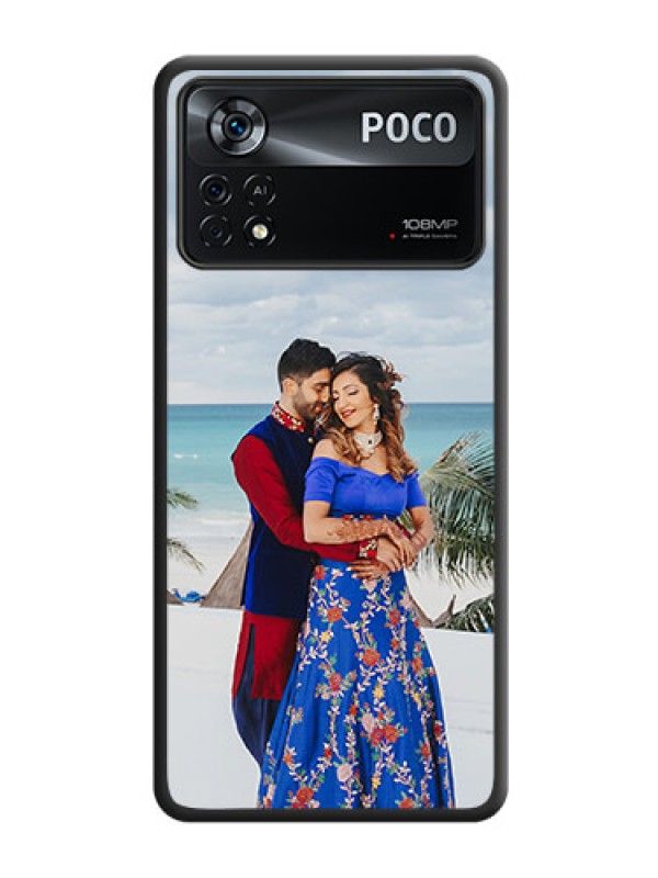 Custom Full Single Pic Upload On Space Black Personalized Soft Matte Phone Covers -Poco X4 Pro 5G