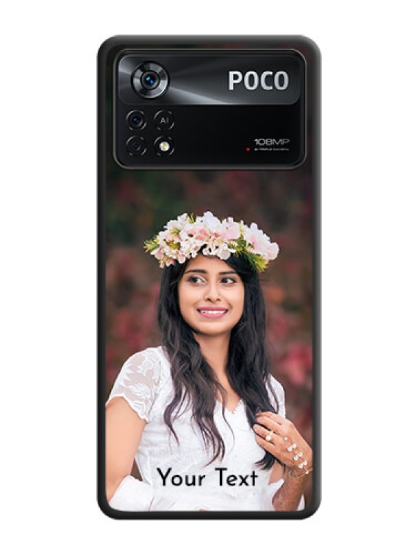Custom Full Single Pic Upload With Text On Space Black Personalized Soft Matte Phone Covers -Poco X4 Pro 5G