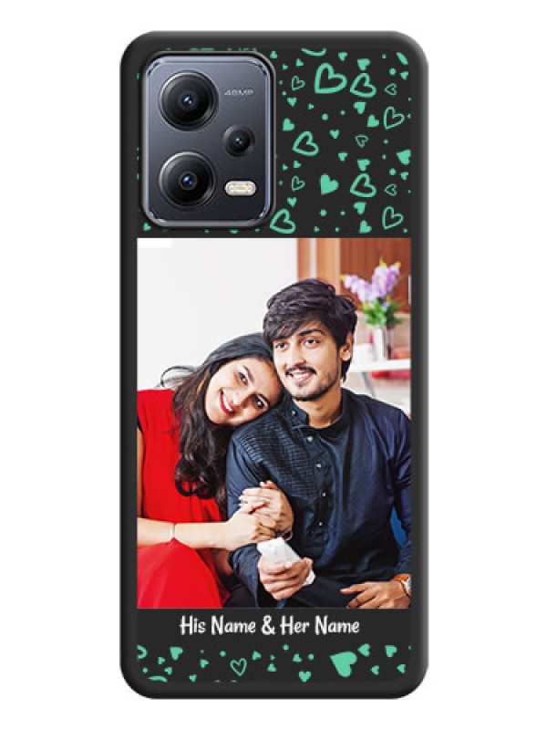 Custom Sea Green Indefinite Love Pattern on Photo on Space Black Soft Matte Mobile Cover - Poco X5 5G
