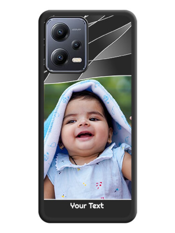Custom Mixed Wave Lines on Photo on Space Black Soft Matte Mobile Cover - Poco X5 5G