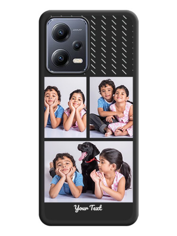 Custom Cross Dotted Pattern with 2 Image Holder  on Personalised Space Black Soft Matte Cases - Poco X5 5G