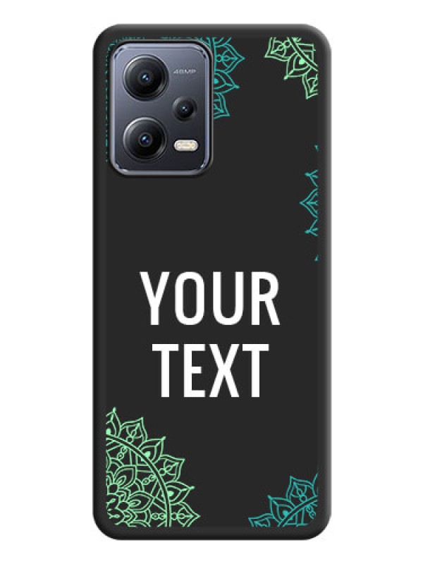 Custom Your Name with Floral Design on Space Black Custom Soft Matte Back Cover - Poco X5 5G