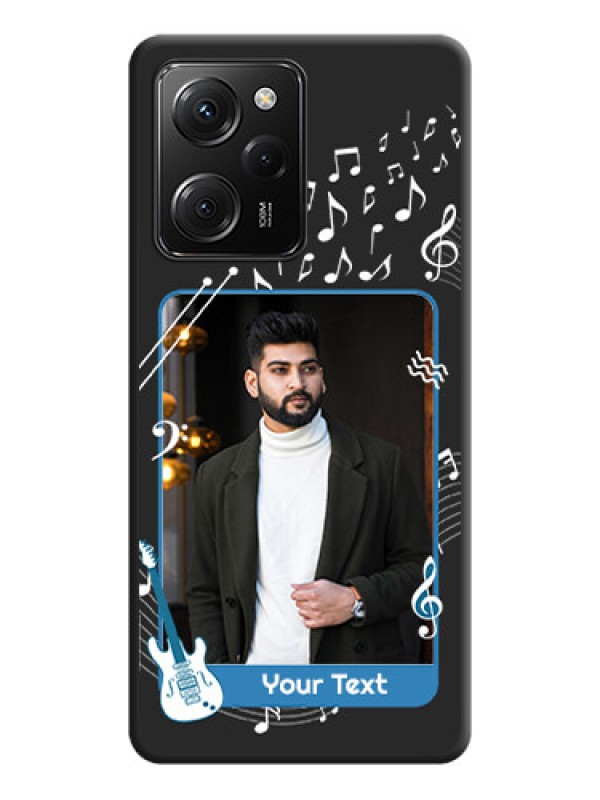 Custom Musical Theme Design with Text - Photo on Space Black Soft Matte Mobile Case -Poco X5 Pro 5G