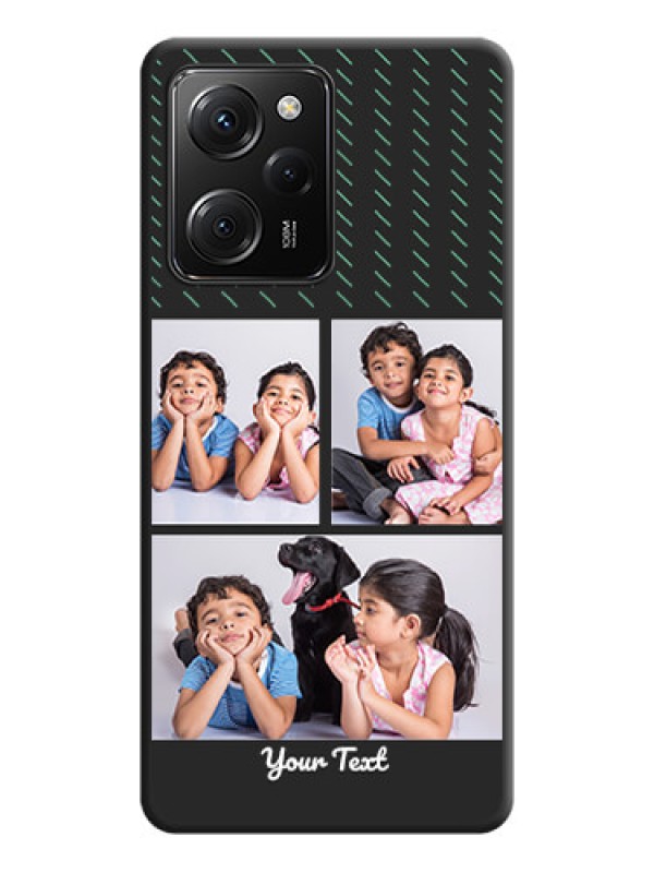 Custom Cross Dotted Pattern with 2 Image Holder  on Personalised Space Black Soft Matte Cases -Poco X5 Pro 5G
