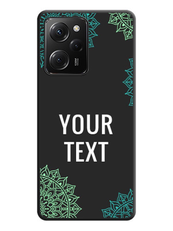 Custom Your Name with Floral Design on Space Black Custom Soft Matte Back Cover -Poco X5 Pro 5G