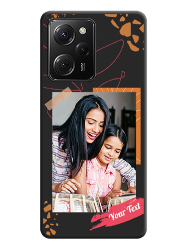Custom Orange Photo Frame on Space Black Custom Soft Matte Phone Back Cover -Poco X5 Pro 5G
