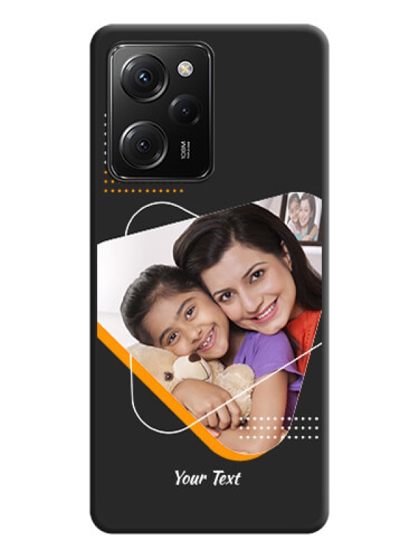 Custom Yellow Triangle - Photo on Space Black Soft Matte Phone Cover -Poco X5 Pro 5G