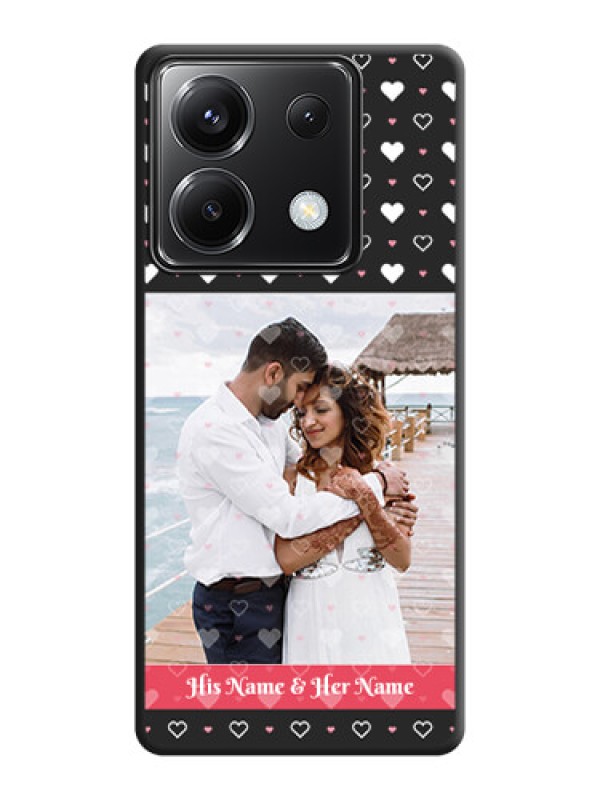 Custom White Color Love Symbols with Text Design - Photo on Space Black Soft Matte Phone Cover - Poco X6 5G