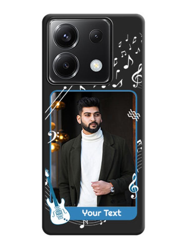 Custom Musical Theme Design with Text - Photo on Space Black Soft Matte Mobile Case - Poco X6 5G