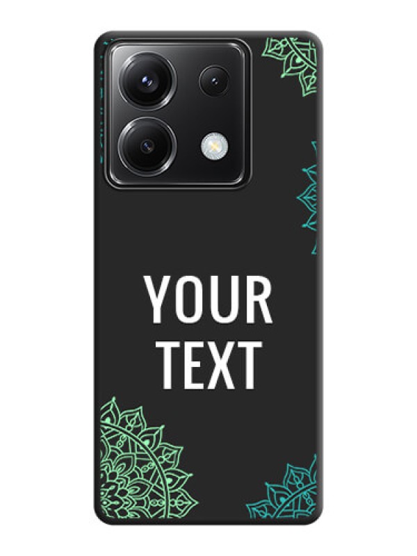 Custom Your Name with Floral Design on Space Black Custom Soft Matte Back Cover - Poco X6 5G
