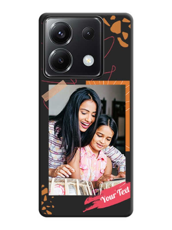 Custom Orange Photo Frame on Space Black Custom Soft Matte Phone Back Cover - Poco X6 5G