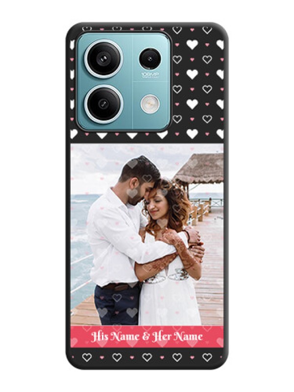 Custom White Color Love Symbols with Text Design - Photo on Space Black Soft Matte Phone Cover - Poco X6 Neo 5G