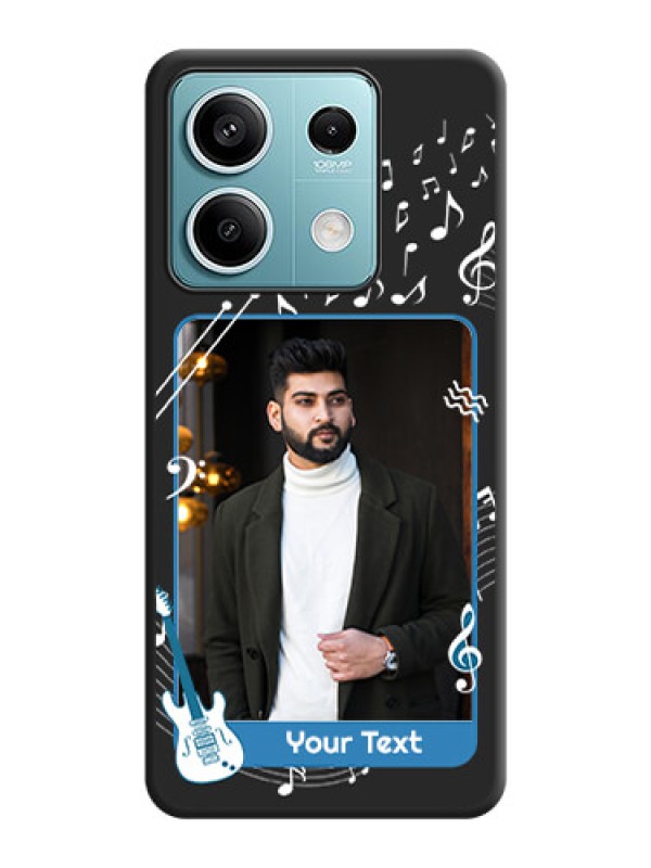 Custom Musical Theme Design with Text - Photo on Space Black Soft Matte Mobile Case - Poco X6 Neo 5G