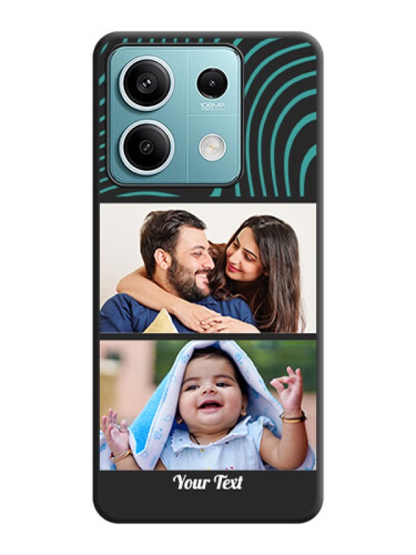 Custom Wave Pattern with 2 Image Holder on Space Black Personalized Soft Matte Phone Covers - Poco X6 Neo 5G