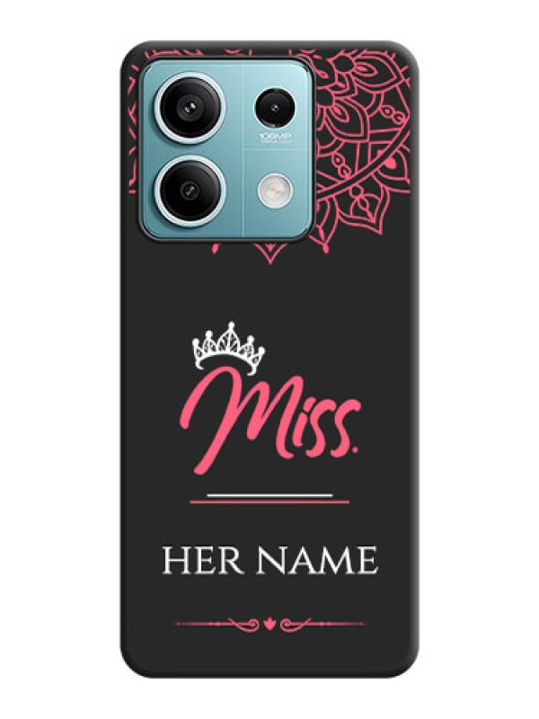 Custom Mrs Name with Floral Design on Space Black Personalized Soft Matte Phone Covers - Poco X6 Neo 5G