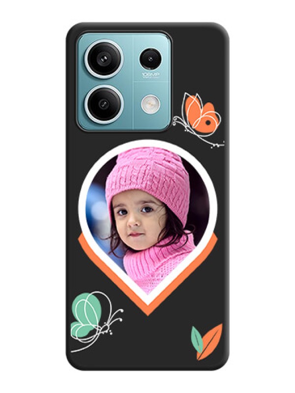 Custom Upload Pic With Simple Butterly Design On Space Black Personalized Soft Matte Phone Covers - Poco X6 Neo 5G