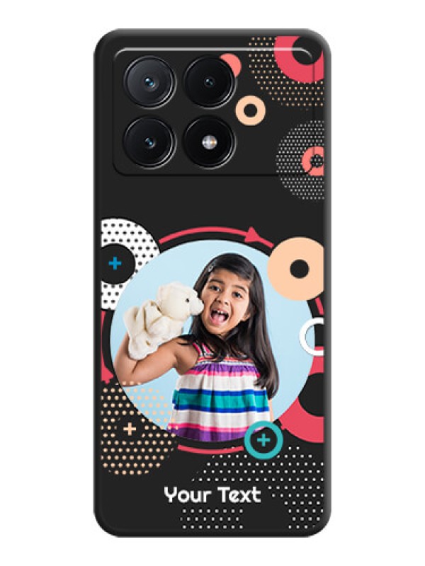 Custom Multicoloured Round Image on Personalised Space Black Soft Matte Cases - Poco X6 Pro 5G