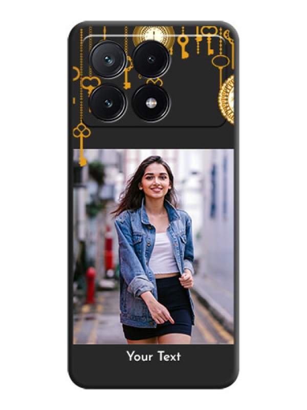 Custom Decorative Design with Text on Space Black Custom Soft Matte Back Cover - Poco X6 Pro 5G