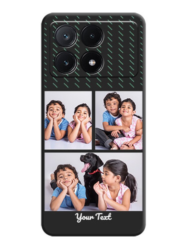 Custom Cross Dotted Pattern with 2 Image Holder on Personalised Space Black Soft Matte Cases - Poco X6 Pro 5G