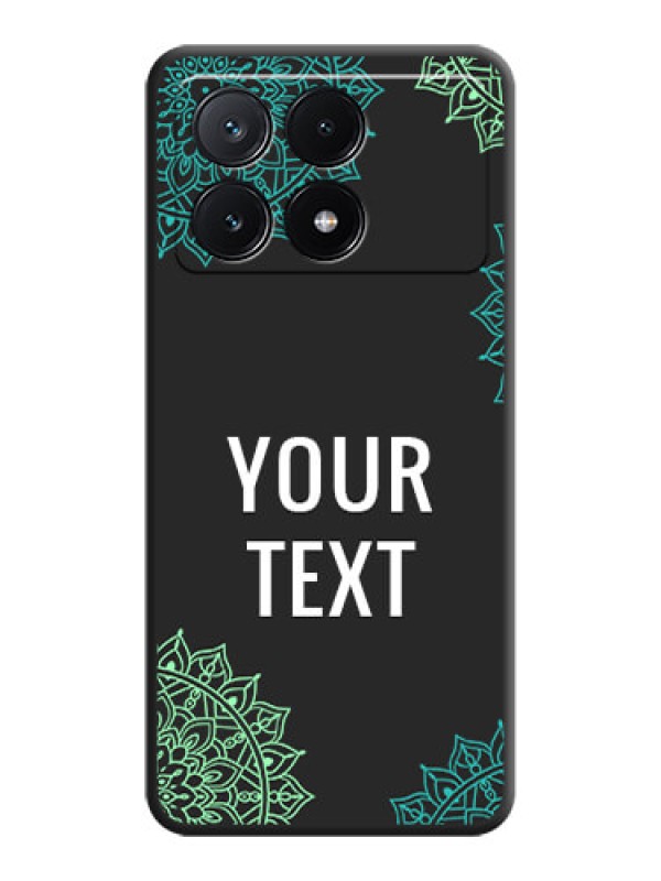Custom Your Name with Floral Design on Space Black Custom Soft Matte Back Cover - Poco X6 Pro 5G