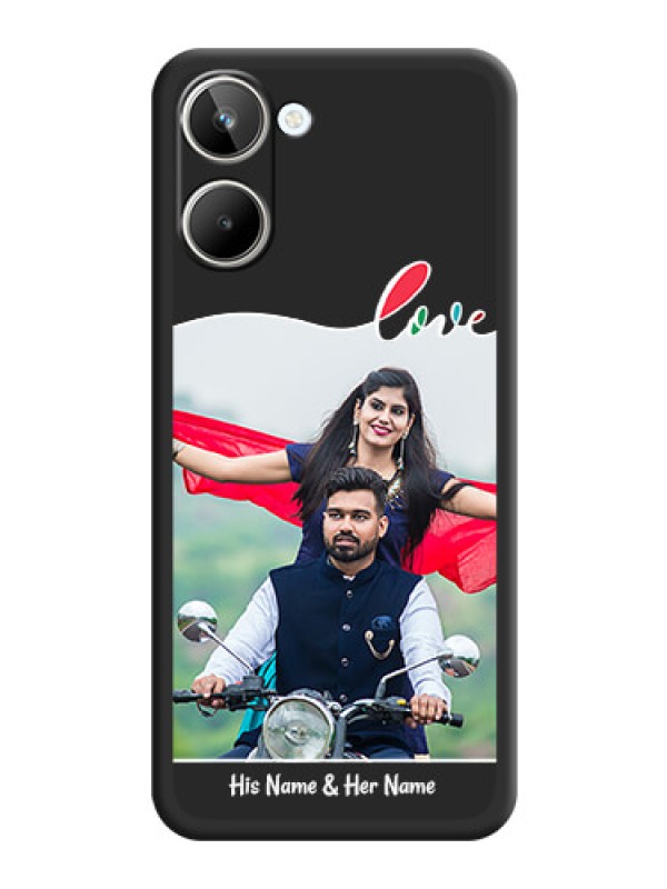 Custom Fall in Love Pattern with Picture on Photo on Space Black Soft Matte Mobile Case - Realme 10 Pro 5G