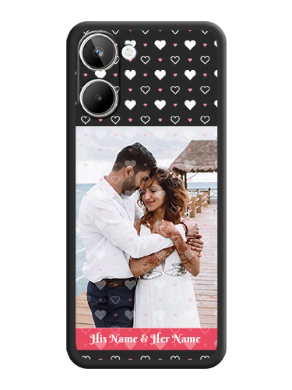 Custom White Color Love Symbols with Text Design on Photo on Space Black Soft Matte Phone Cover - Realme 10 Pro 5G