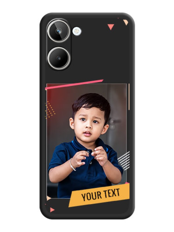 Custom Photo Frame with Triangle Small Dots on Photo on Space Black Soft Matte Back Cover - Realme 10 Pro 5G