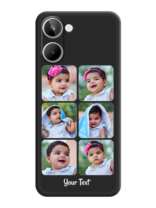 Custom Floral Art with 6 Image Holder on Photo on Space Black Soft Matte Mobile Case - Realme 10 Pro 5G