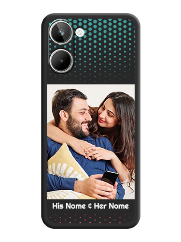 Custom Faded Dots with Grunge Photo Frame and Text on Space Black Custom Soft Matte Phone Cases - Realme 10 Pro 5G