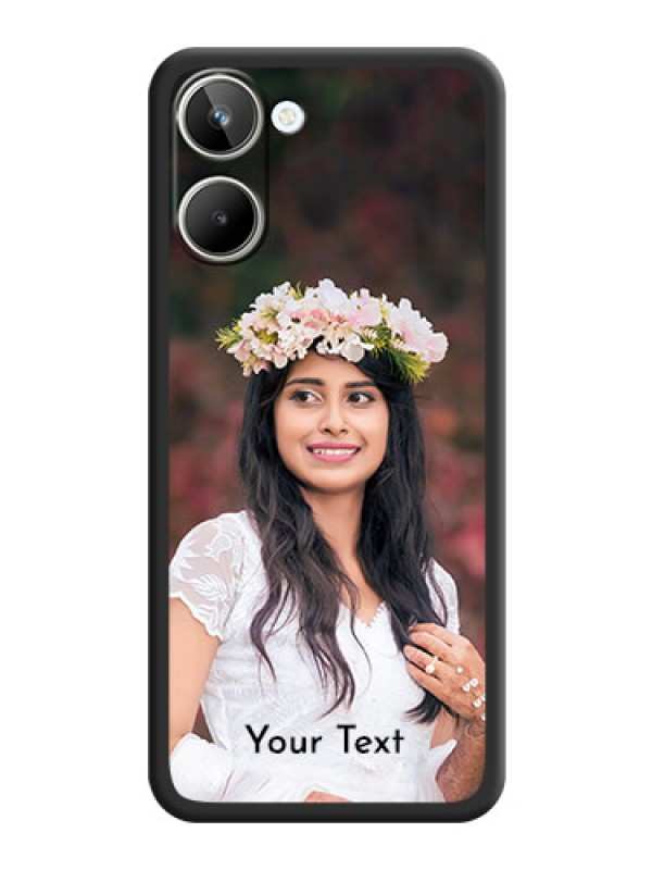 Custom Full Single Pic Upload With Text On Space Black Personalized Soft Matte Phone Covers -Realme 10 Pro 5G