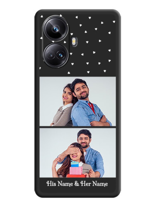 Custom Miniature Love Symbols with Name on Space Black Custom Soft Matte Back Cover - Realme 10 Pro Plus 5G