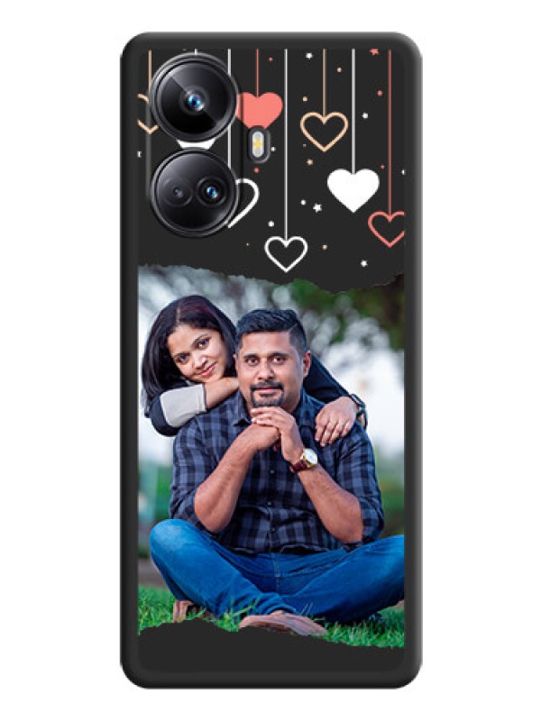 Custom Love Hangings with Splash Wave Picture on Space Black Custom Soft Matte Phone Back Cover - Realme 10 Pro Plus 5G