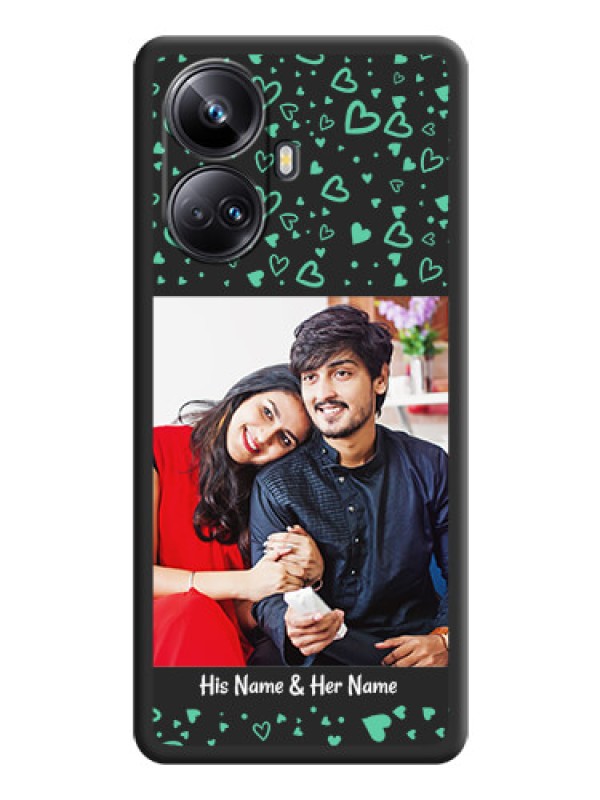 Custom Sea Green Indefinite Love Pattern on Photo on Space Black Soft Matte Mobile Cover - Realme 10 Pro Plus 5G