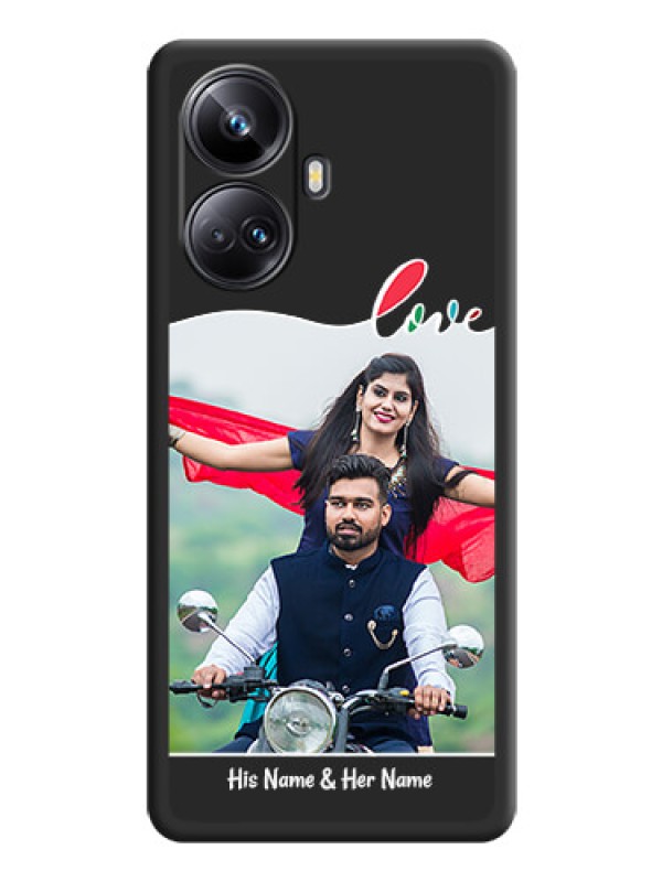 Custom Fall in Love Pattern with Picture on Photo on Space Black Soft Matte Mobile Case - Realme 10 Pro Plus 5G